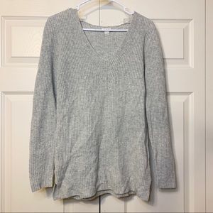NWOT J Crew grey v neck merino wool sweater